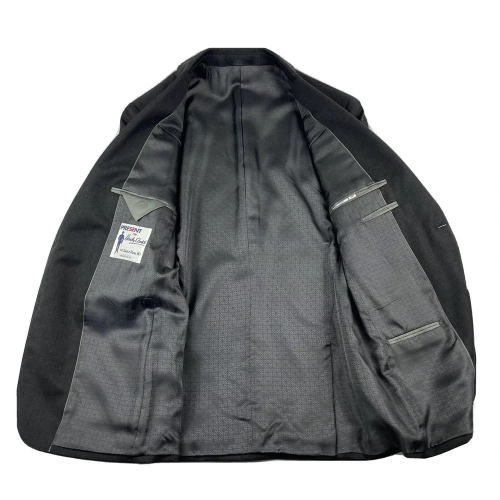 Hardy Amies‎ Gray Charcoal 38R Wool PRESENT Mens Blazer NWOT